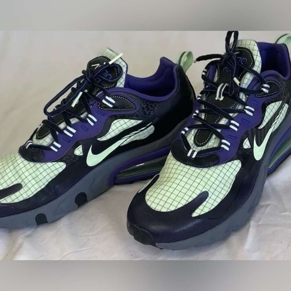 Nike Air Max 270 React Future Swoosh Mens Size 11 Black, Green & Purple NEW - Picture 4 of 16